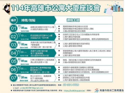 高雄市攜手社區共創美好居住環境 — 公寓大廈維護管理與防災座談會熱情開跑
